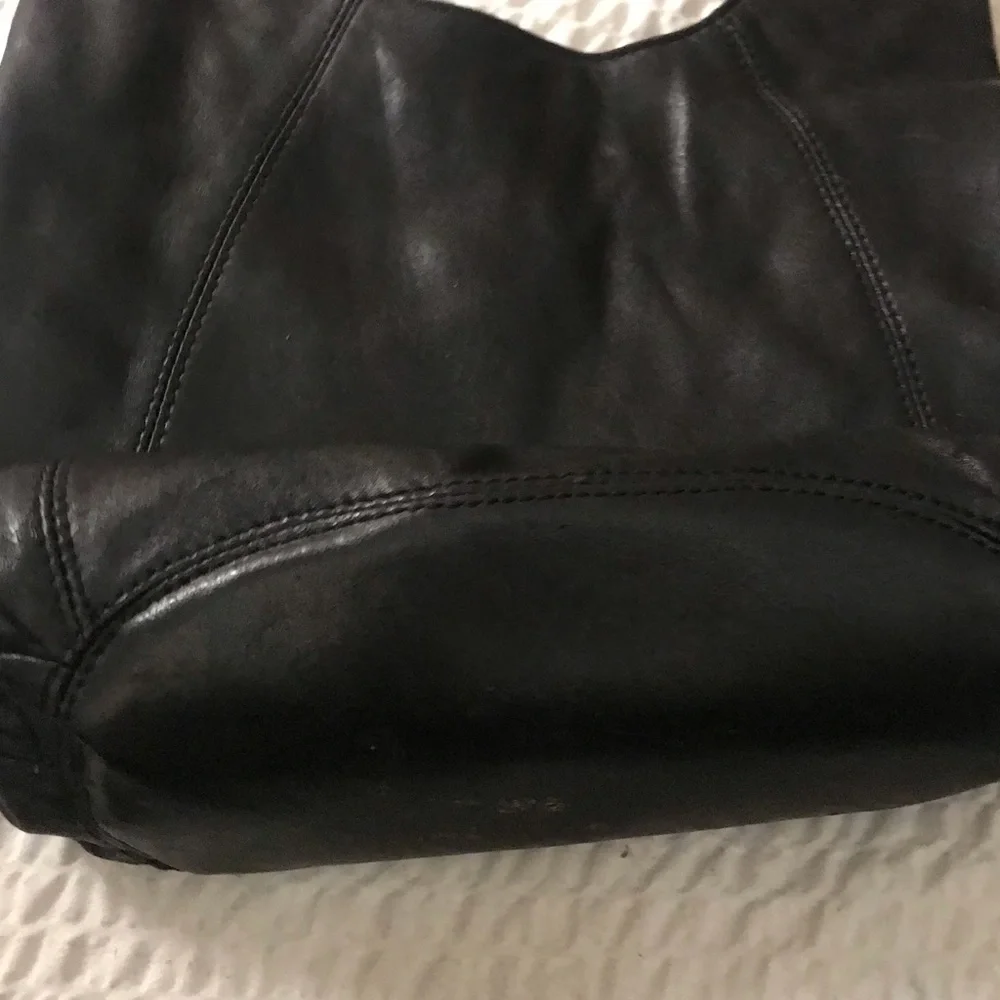 Michael Kors Black Leather Hobo Bag with Gold Hardware